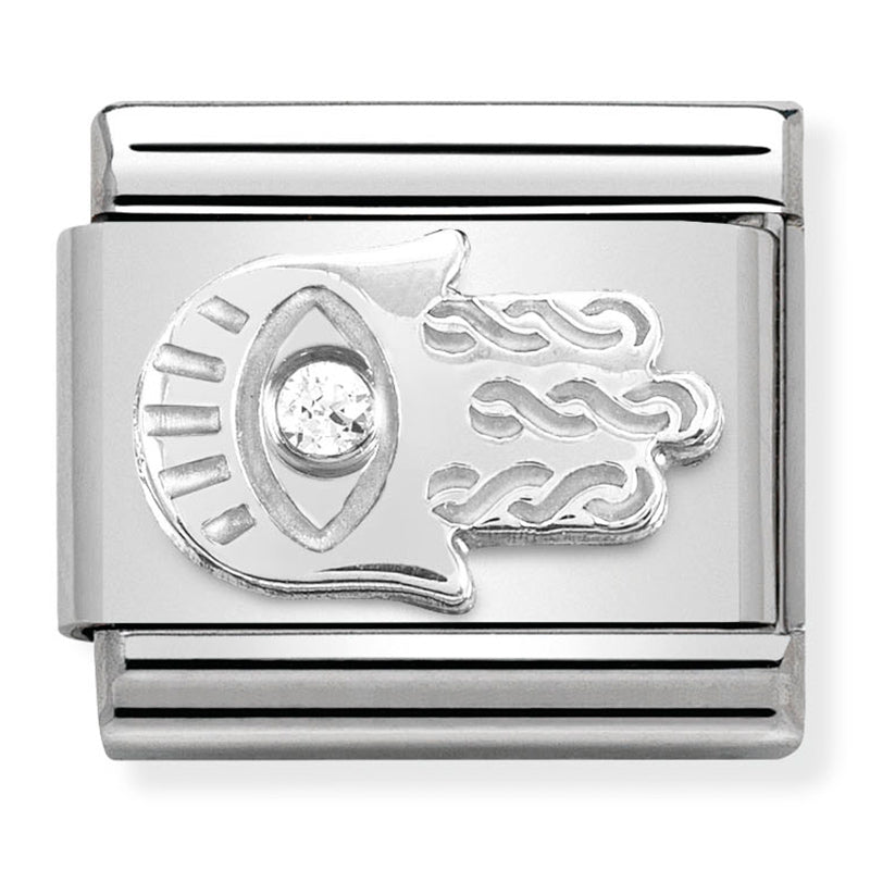 Religion - Hand of Fatima with CZ Silver Charm