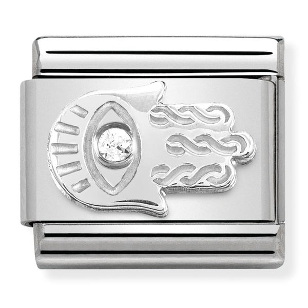 Religion - Hand of Fatima with CZ Silver Charm