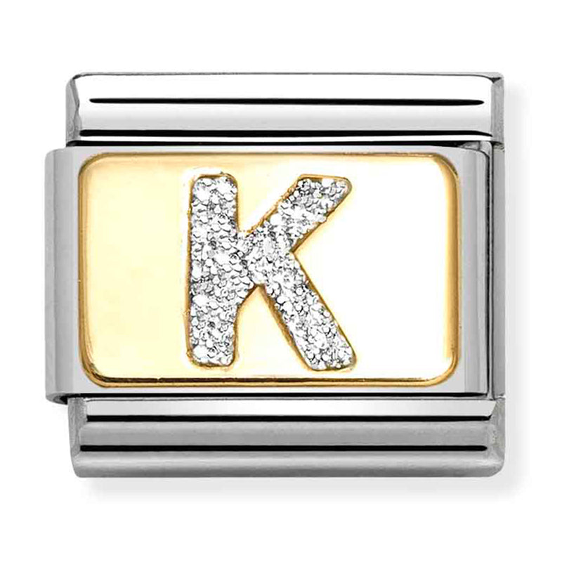 Glitter Gold - Letter K Charm