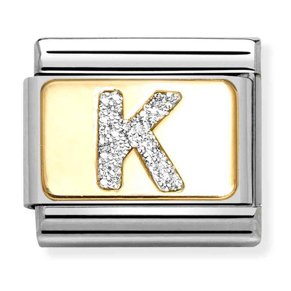 Glitter Gold - Letter K Charm