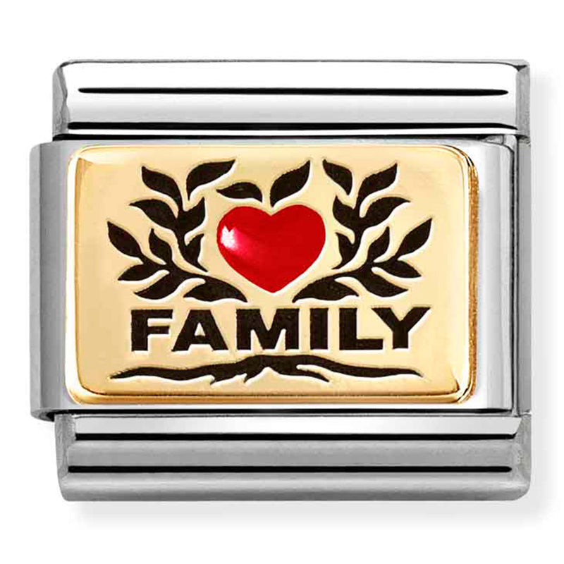 Family - Family with Red Heart Gold Charm
