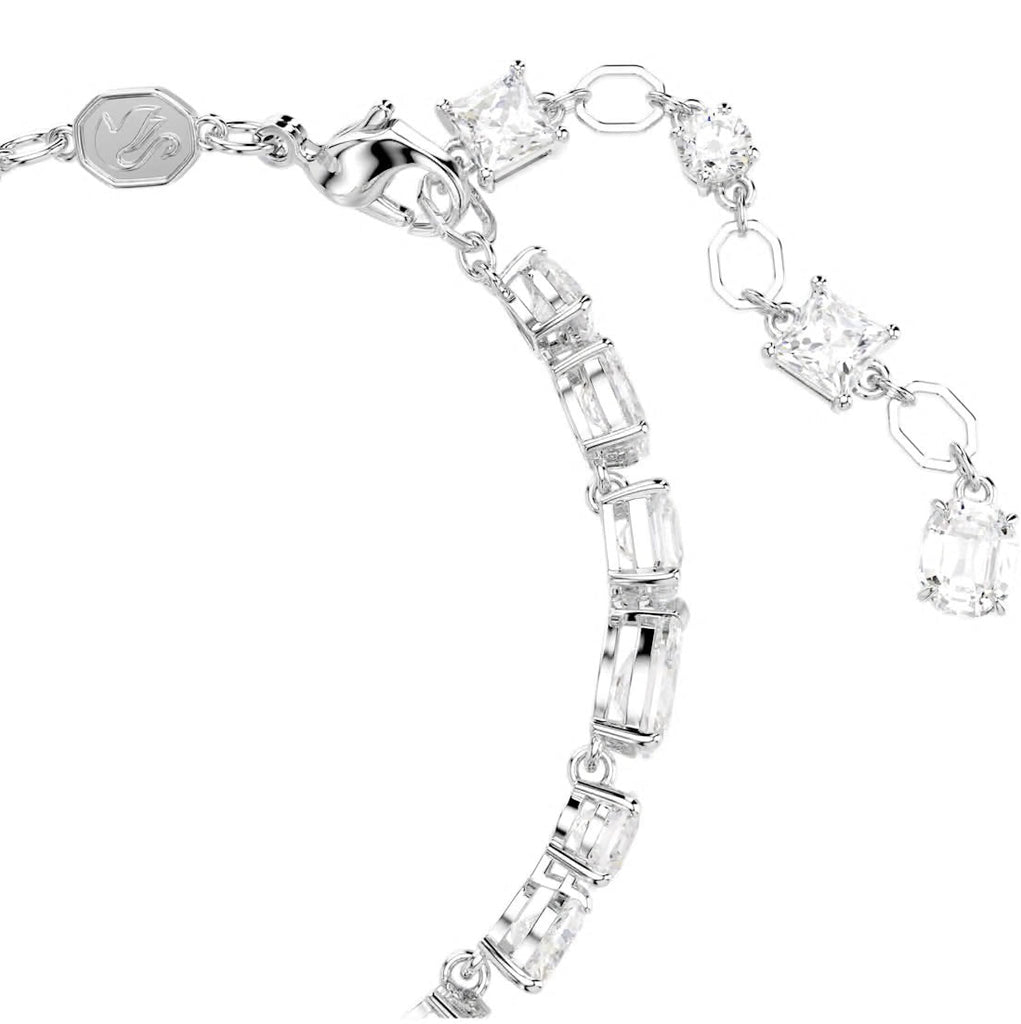 Mesmera: White Mixed Cuts Crystal Silver Bracelet