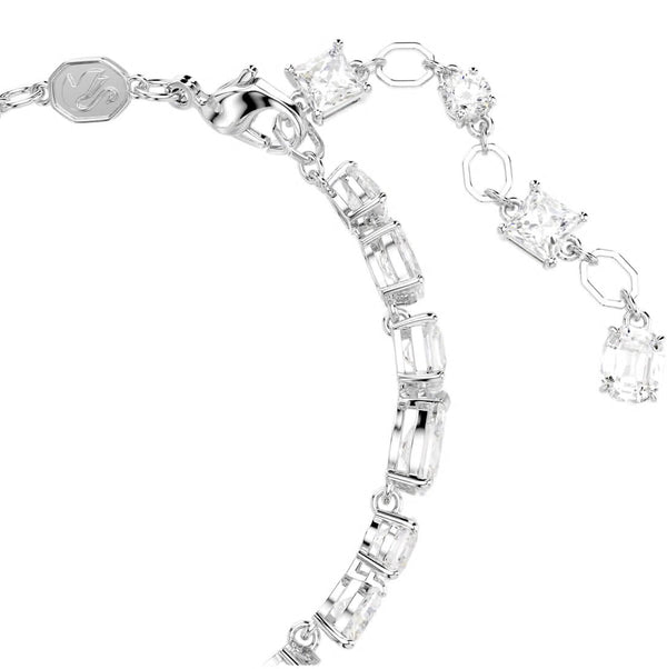 Mesmera: White Mixed Cuts Crystal Silver Bracelet