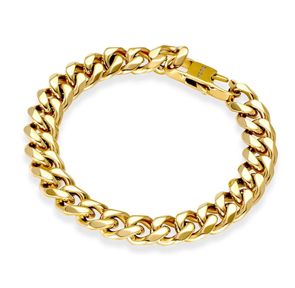 Blaze S/Steel YGP 10mm Cuban Link Bracelet