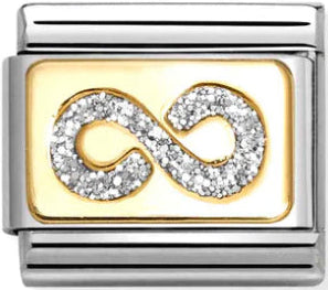 Symbols - Silver Glitter Infinity Gold Charm