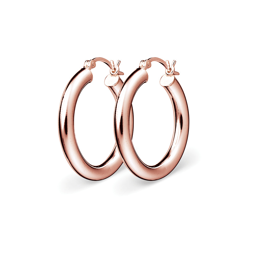 Earring - Rosegold Round Tube Hoops