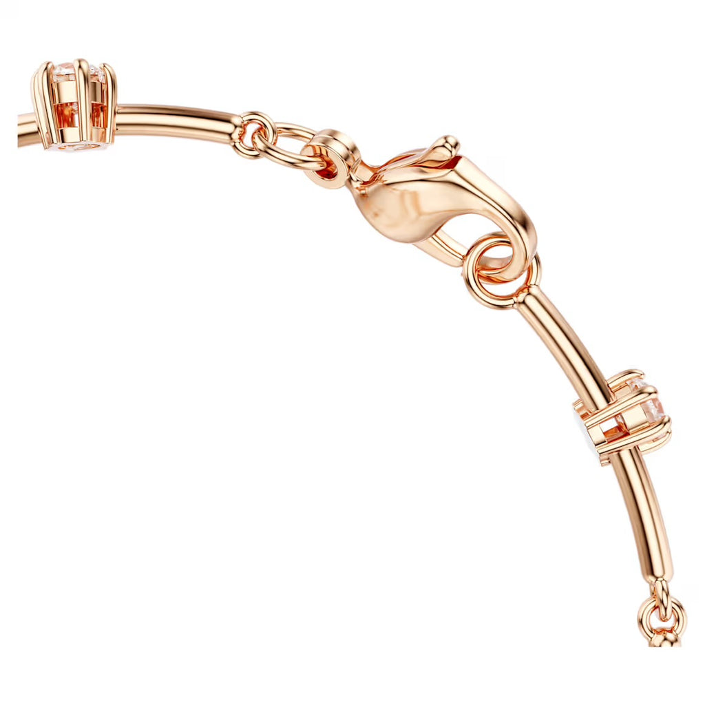 Constella: Pearl & White Round Cuts Rosegold Bracelet