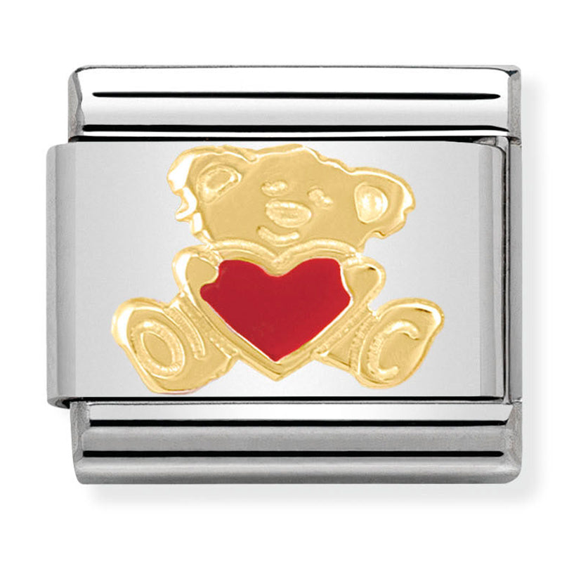 Love - Bear with Red Heart Gold Charm