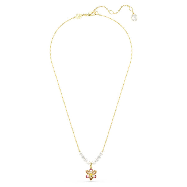 Idyllia: Multicoloured Flower Mixed Cuts Gold Necklace
