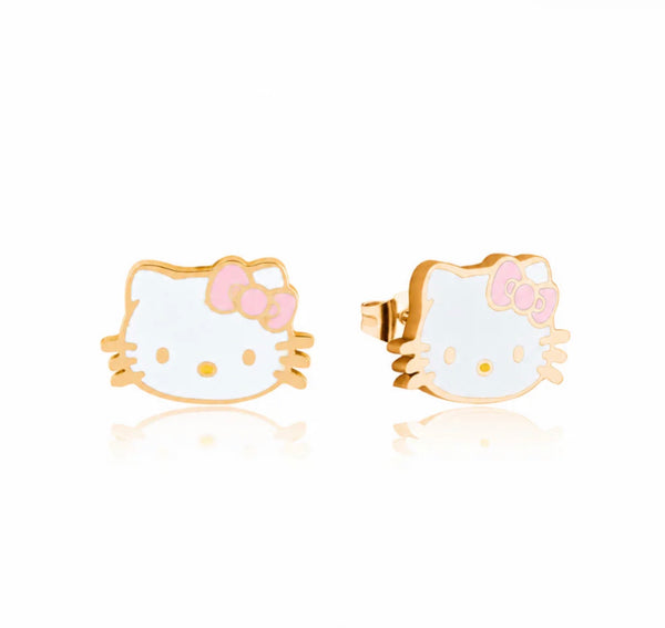 Sanrio - Hello Kitty Face with Pink Bow - Necklace & Stud Earring