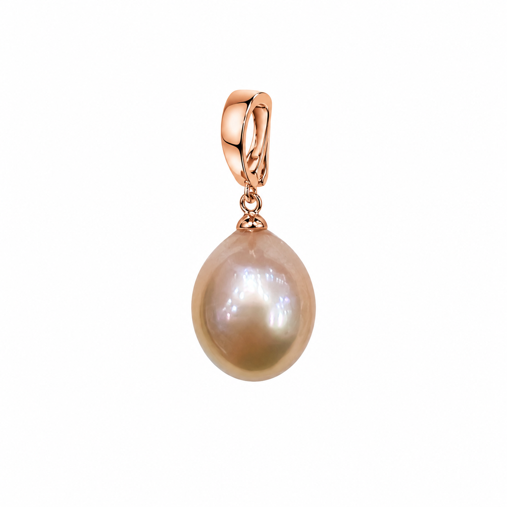 Pink Baroque FWP on Rosegold Plated Enhancer Pendant (chain not included)