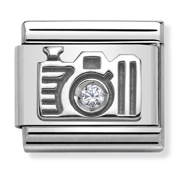 Hobbies - Camera with CZ Silver Charm