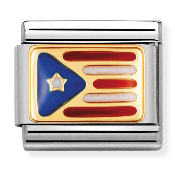 America Flag - Cuba Gold Charm