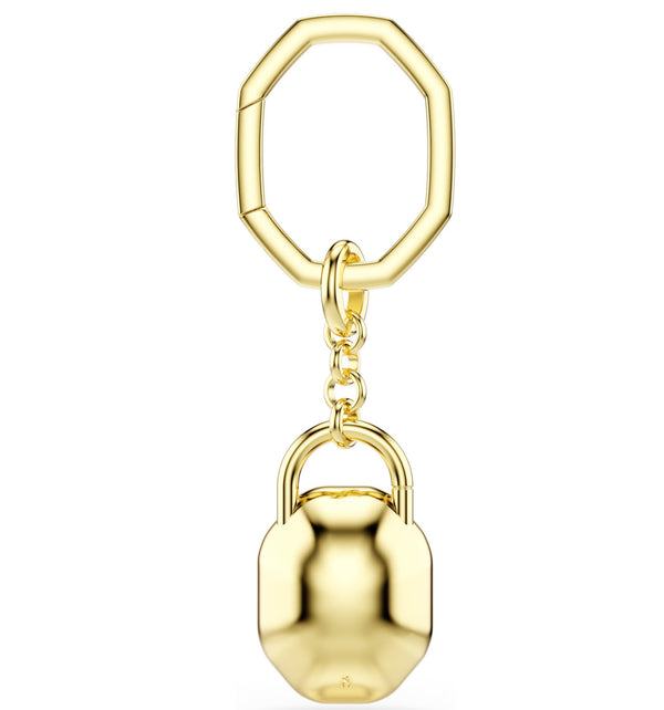 Symbolica: White Crystal Oval Cut Gold KeyRing