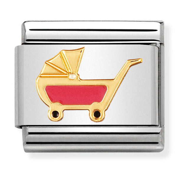 Baby - Pink Carriage Gold Charm