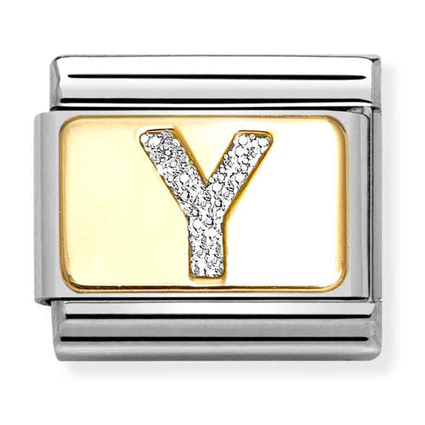 Glitter Gold - Letter Y Charm