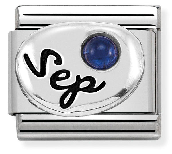Birthstone - September (Sapphire) Silver Charm