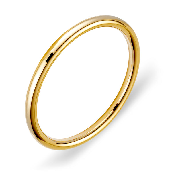 6mm Full Round Golf Stainless Steel Polished Bangle - 2 Colours