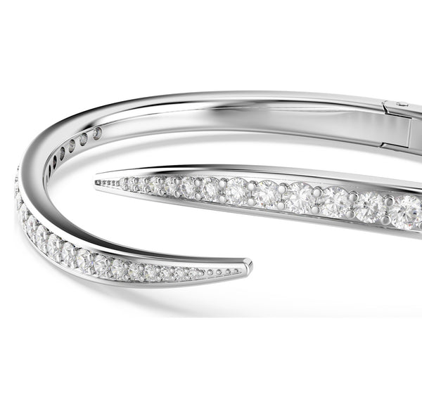 Vienna: Round Cut Swan Crystal Silver Bangle