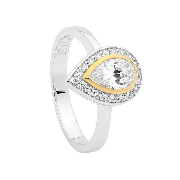 Ring - Gold Tear Drop Shape Ring - Size 7 (N1/2)