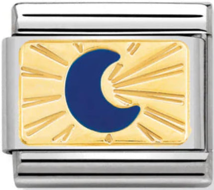 Etched Symbols - Blue Moon Gold Charm