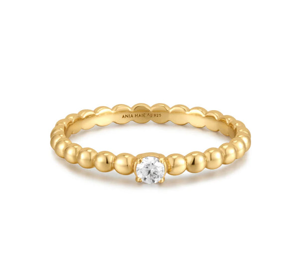Sunshine Chaser - CZ Round Dome Ring - 2 Colours