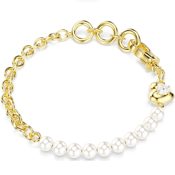 Idyllia: White Crystal Pearl Gold Bracelet