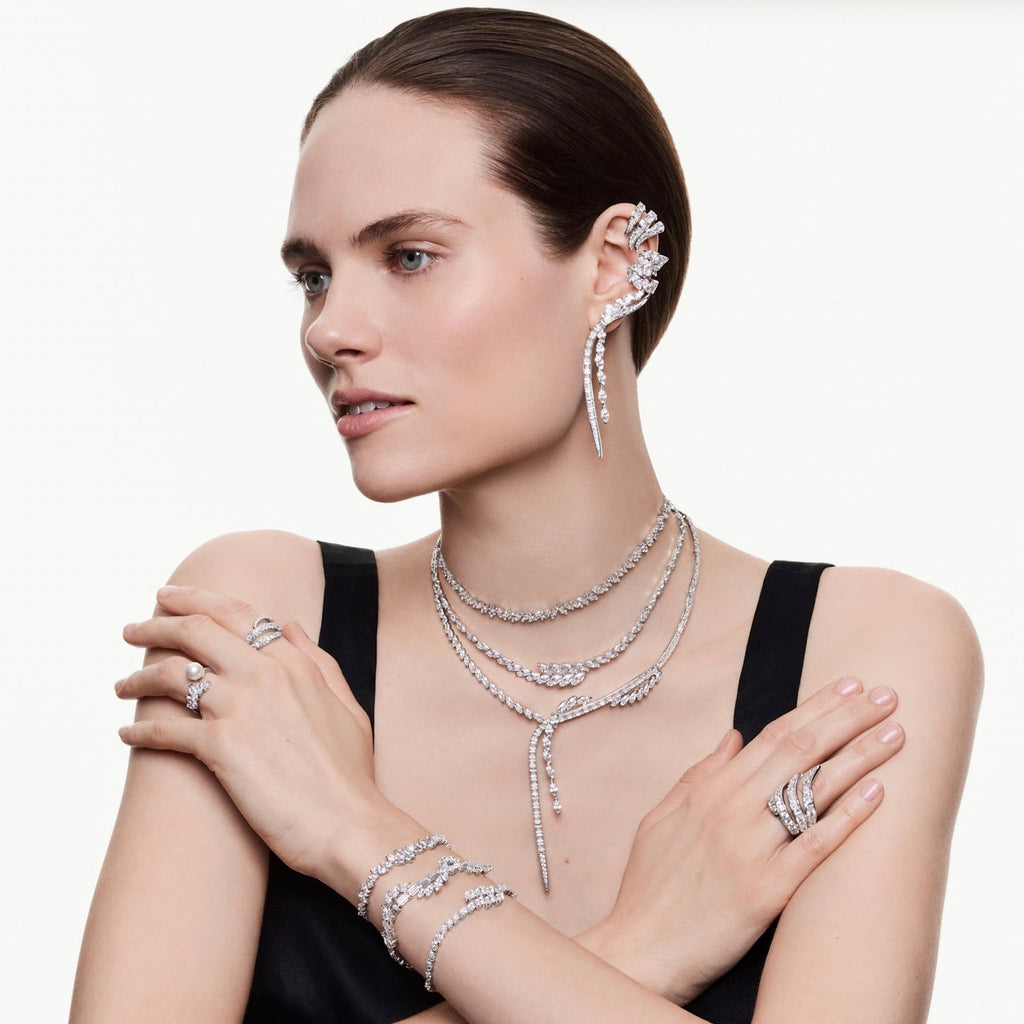 Mesmera: White Marquise Cut Silver Bracelet