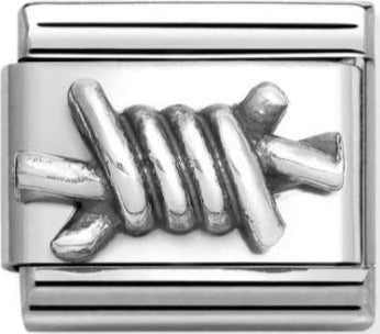 Symbols - Barbed Wire Oxidised Silver Charm