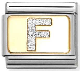 Glitter Gold - Letter F Charm