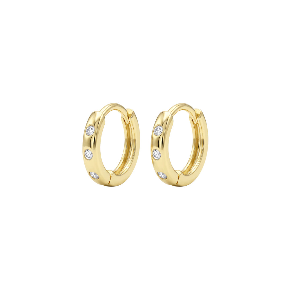 S/S Mini 9mm Hoop with CZ Detailing