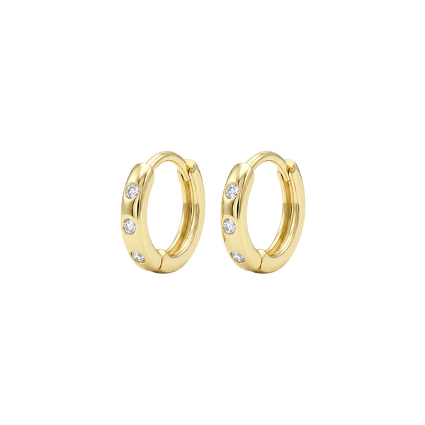 S/S Mini 9mm Hoop with CZ Detailing