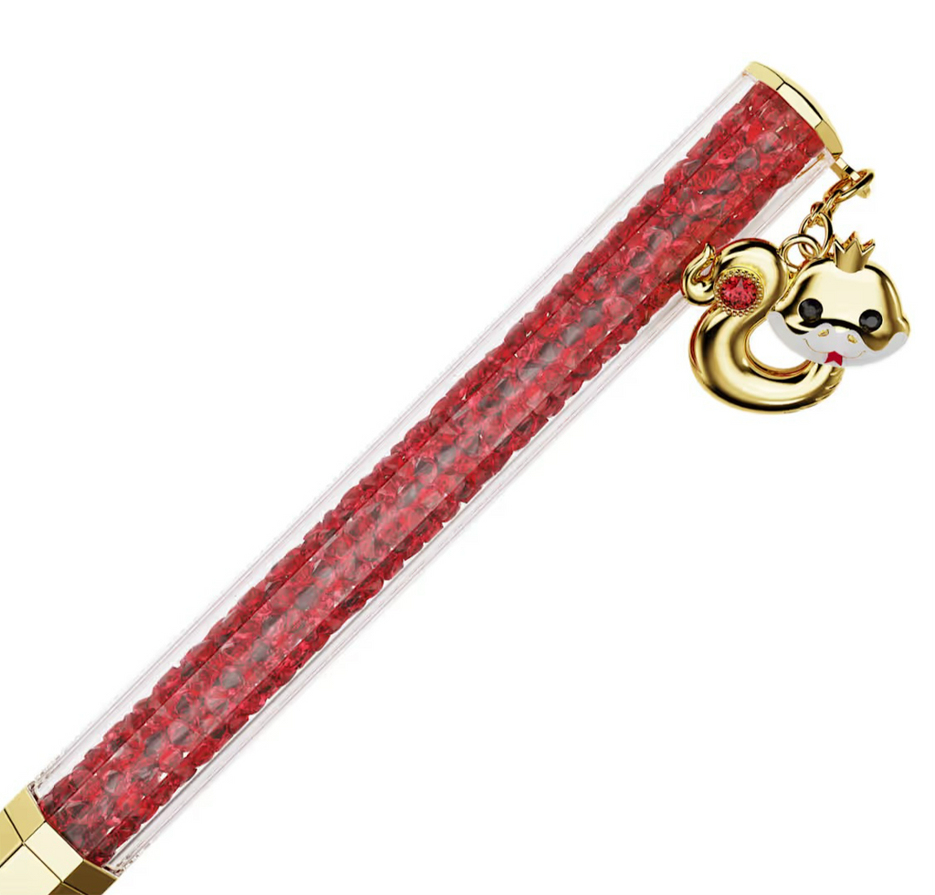 Crystalline Ballpoint Pen - Red with Chinese New Year Snake Charm