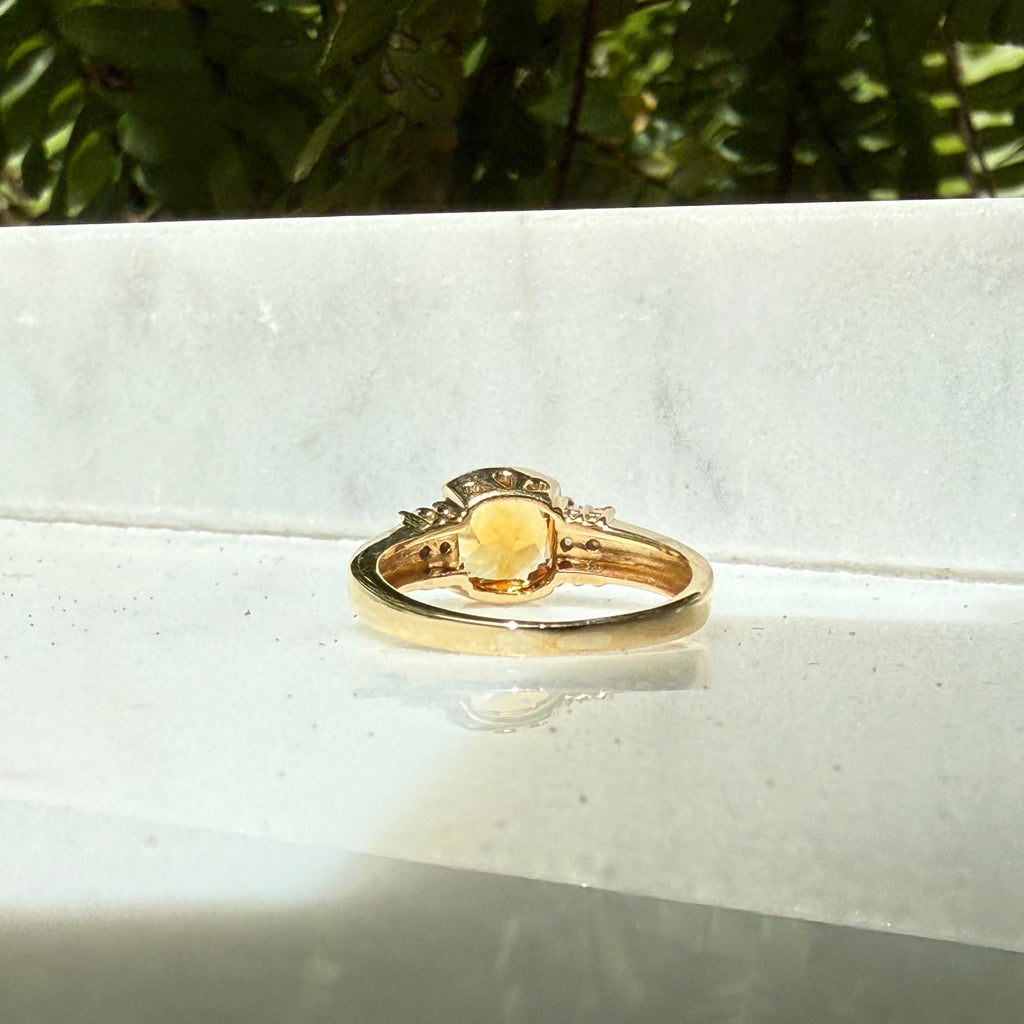 Citrine Cushion Ring