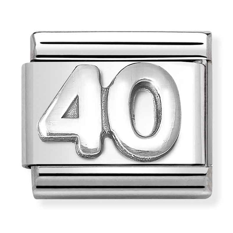 Birthday - 40th Oxidised Silver Charm