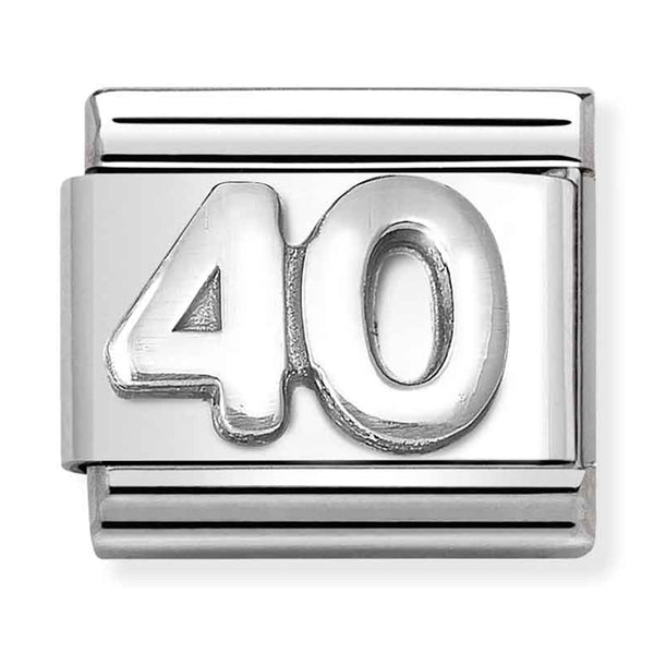 Birthday - 40th Oxidised Silver Charm