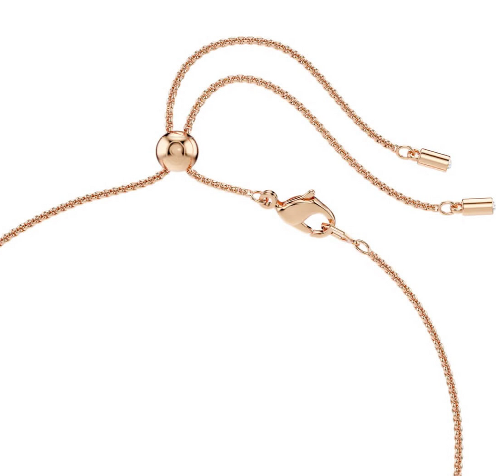 Constella: White Round Cut, Crystal Pearl Rosegold - Necklace & Earring