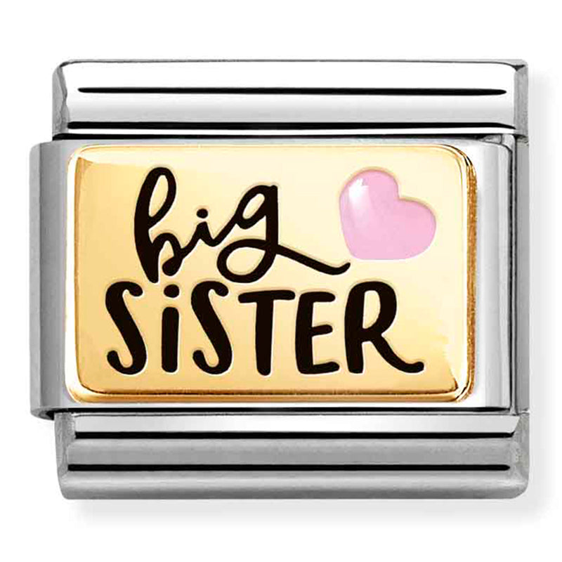 Family - Big Sister with Pink Heart Gold Charm