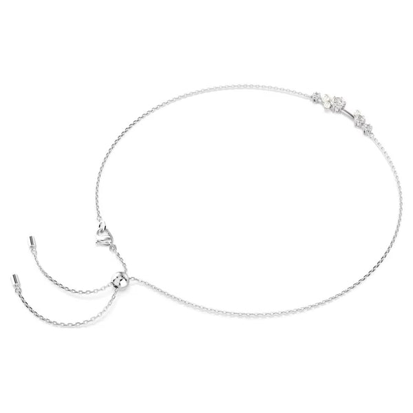 Constella: Pearl & White Round Cuts Silver Necklace