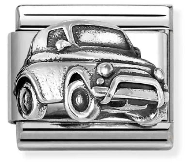 Transport - Car Relief Oxidised Silver Charm