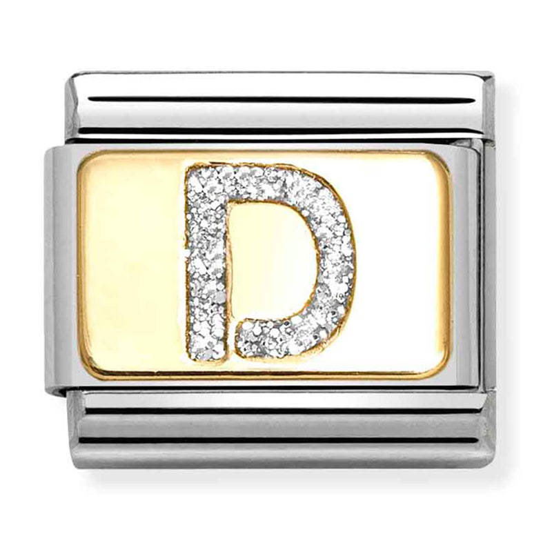 Glitter Gold - Letter D Charm