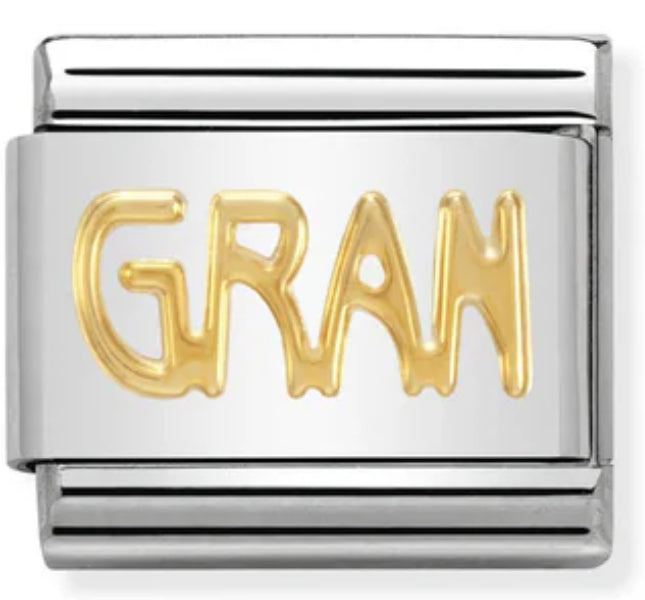 Family: Gran Writing Gold Charm