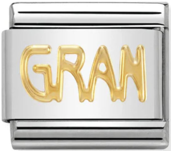 Family - Gran Writing Gold Charm