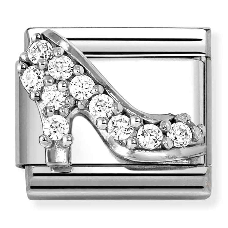 Symbols - High Heel Shoes with CZ Silver Charm