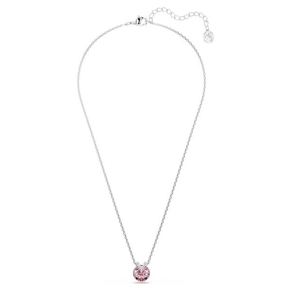 Bella: Pink Round Cut Silver V Earring