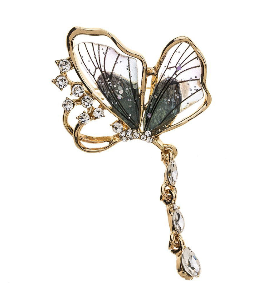 Brooch - Butterfly with Dangles