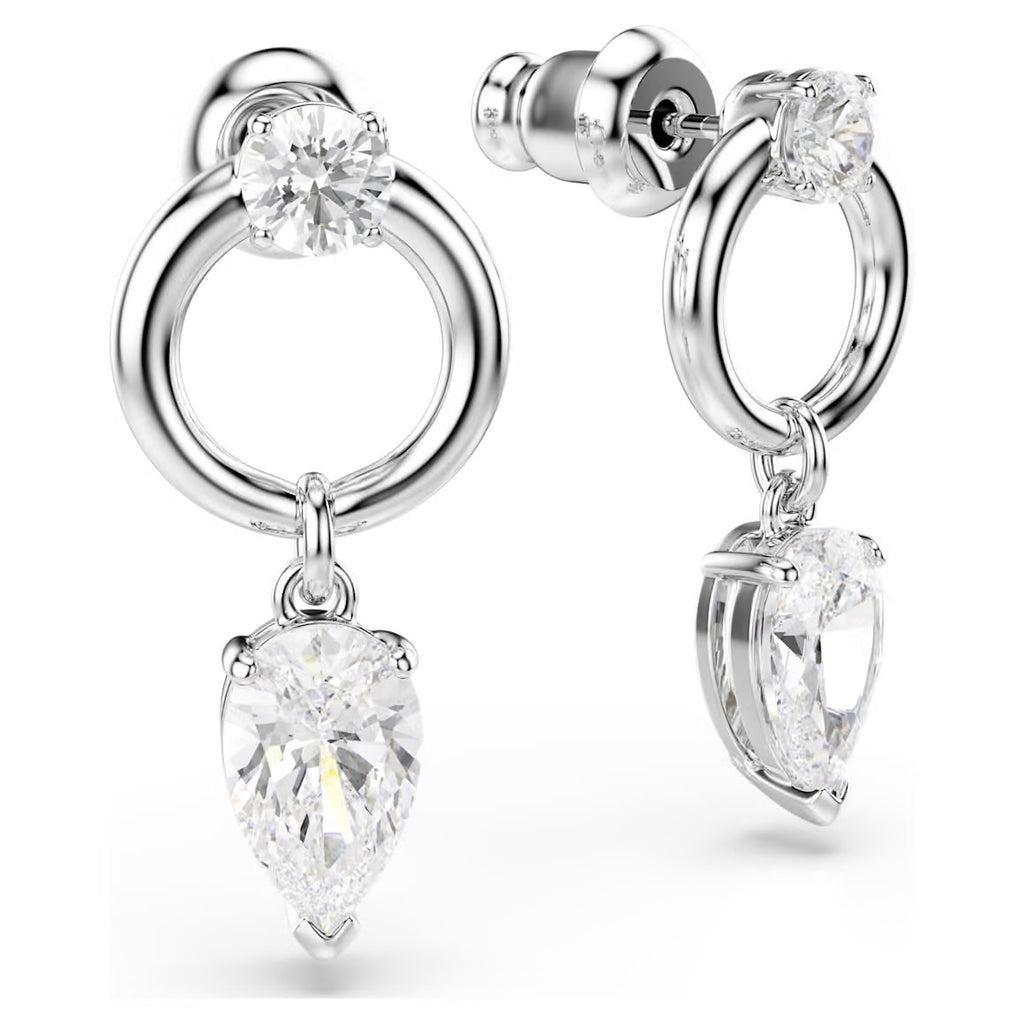 Mesmera: Mixed Pear Cut Silver Necklace/Earrings