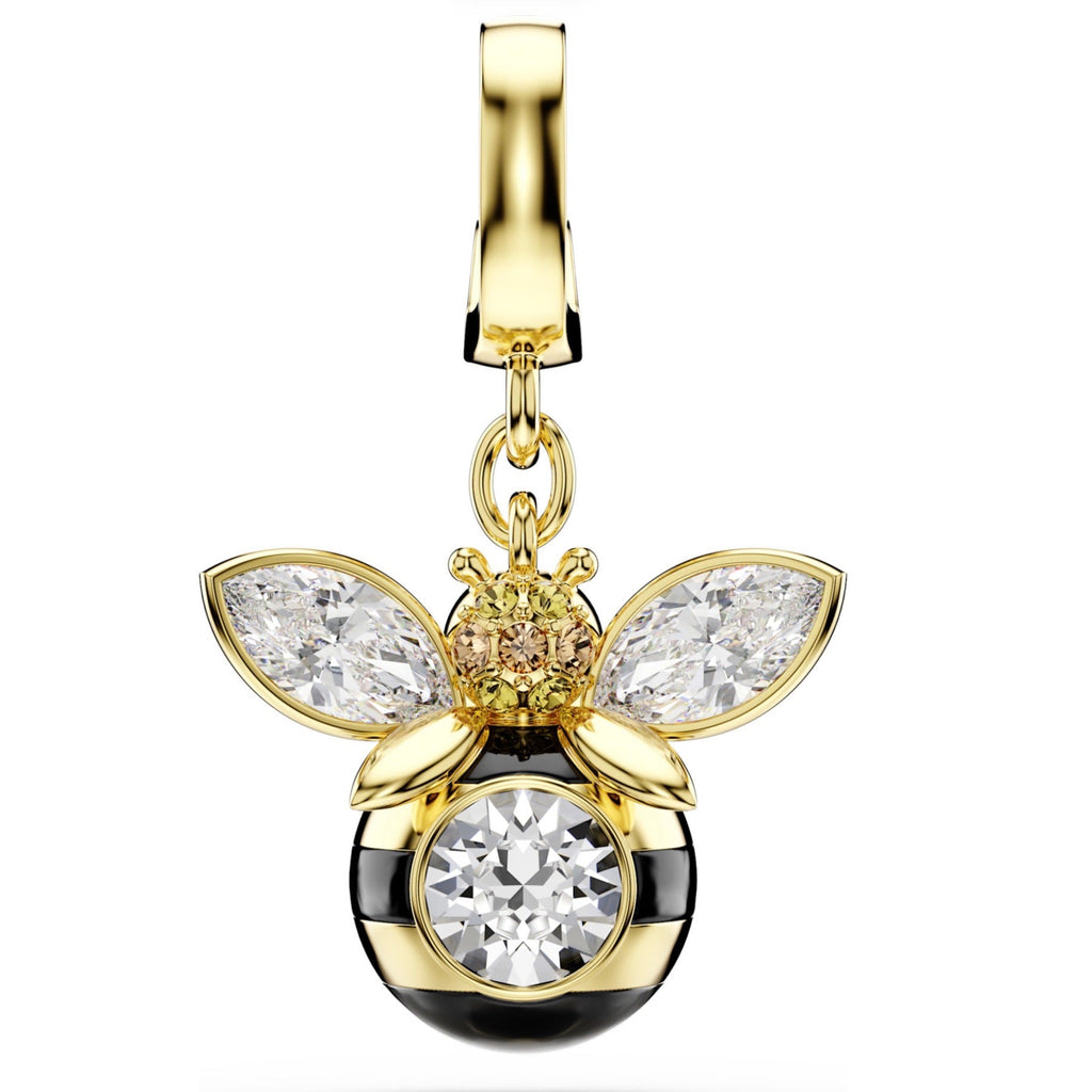 Idyllia: Multicoloured Mixed Cut Crystal Bee Gold Charm