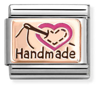 Symbol - Handmade with Heart Rosegold Charm