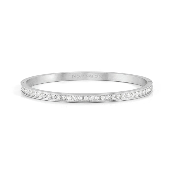 Pretty Bangles: Silver White CZ